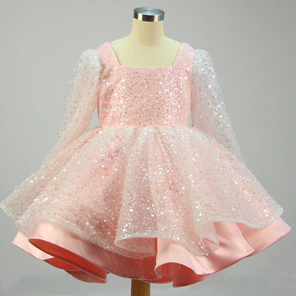 Cute A-Line Sequin Princess Dress for Girls - Party, Wedding & Formal