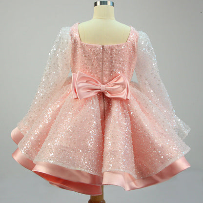 Cute A-Line Sequin Princess Dress for Girls - Party, Wedding & Formal