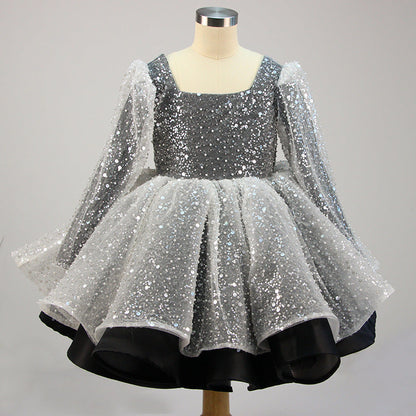 Cute A-Line Sequin Princess Dress for Girls - Party, Wedding & Formal