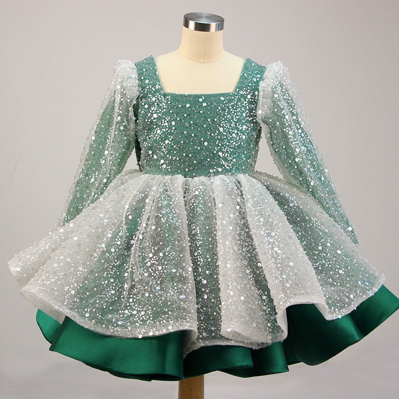 Cute A-Line Sequin Princess Dress for Girls - Party, Wedding & Formal