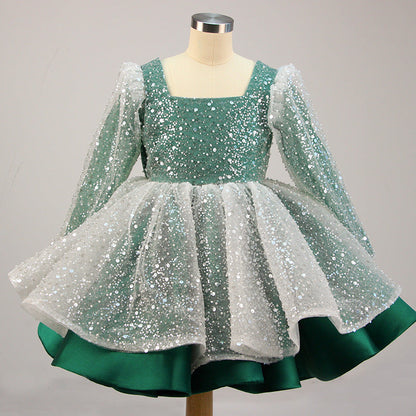Cute A-Line Sequin Princess Dress for Girls - Party, Wedding & Formal