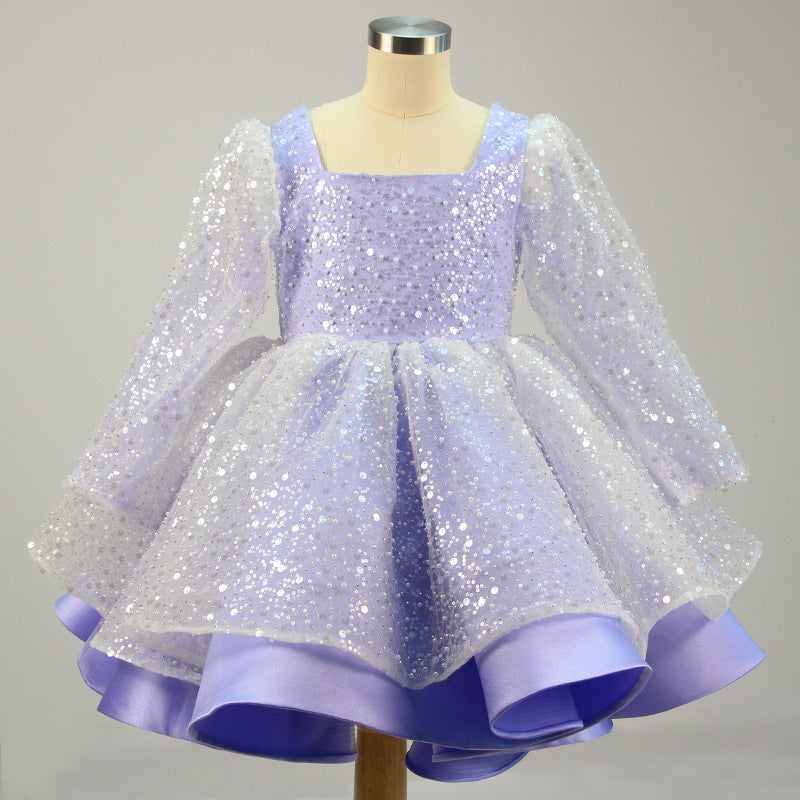 Cute A-Line Sequin Princess Dress for Girls - Party, Wedding & Formal