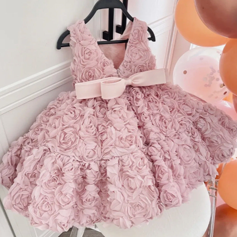 Pink A-line Tutu Dress for Girls – Flower Girl & Princess Party Dress