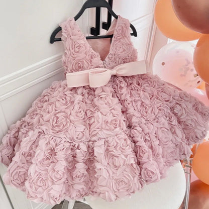 Pink A-line Tutu Dress for Girls – Flower Girl & Princess Party Dress