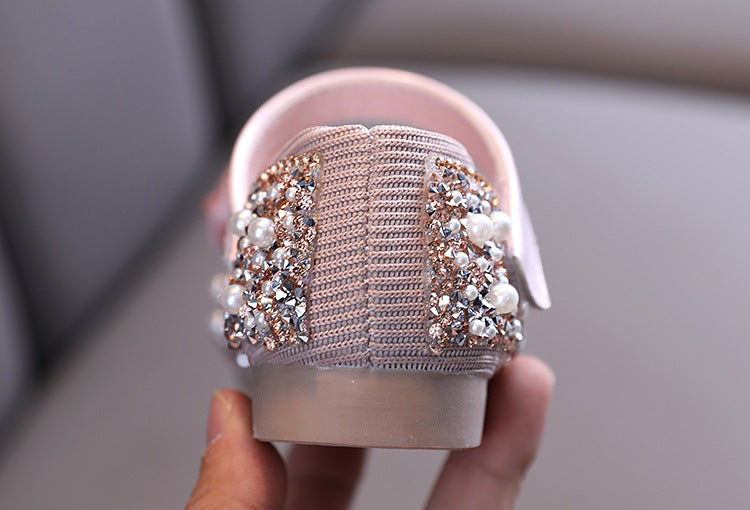 Sequin Bow Glitter Dress Shoes for Girls – Closed-Toe Party & Flower Girl Shoes