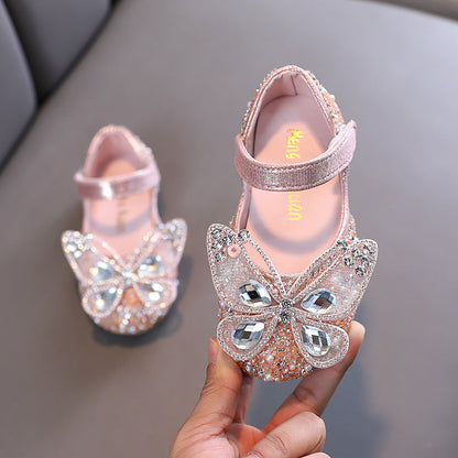 Sparkly Glitter Flower Girl Shoes – Low Heel Party & Wedding Dress Shoes for Girls