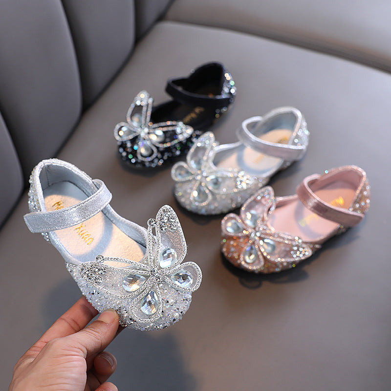 Sparkly Glitter Flower Girl Shoes – Low Heel Party & Wedding Dress Shoes for Girls