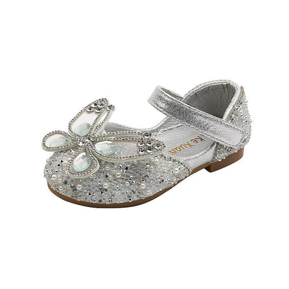 Sparkly Glitter Flower Girl Shoes – Low Heel Party & Wedding Dress Shoes for Girls