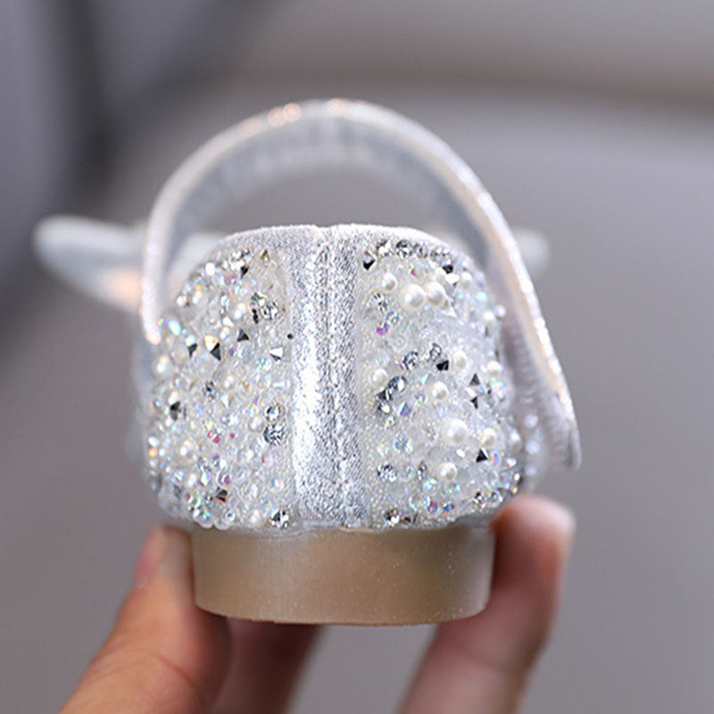 Sparkly Glitter Flower Girl Shoes – Low Heel Party & Wedding Dress Shoes for Girls