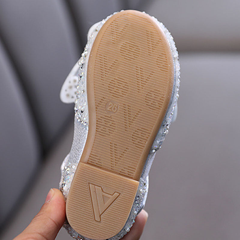 Sparkly Glitter Flower Girl Shoes – Low Heel Party & Wedding Dress Shoes for Girls