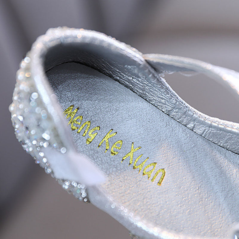 Sparkly Glitter Flower Girl Shoes – Low Heel Party & Wedding Dress Shoes for Girls
