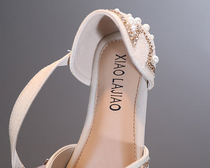 Sparkly Closed-Toe Party Shoes for Girls with Pearls & Bows | Dress Sandals