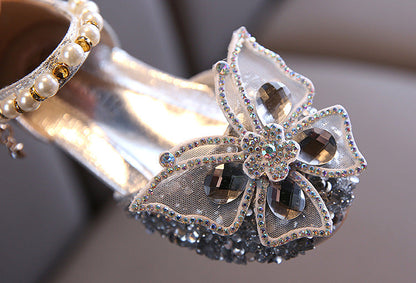 Glitter Butterfly Closed-Toe Dress Shoes for Girls – Sparkly Party & Flower Girl Sandals