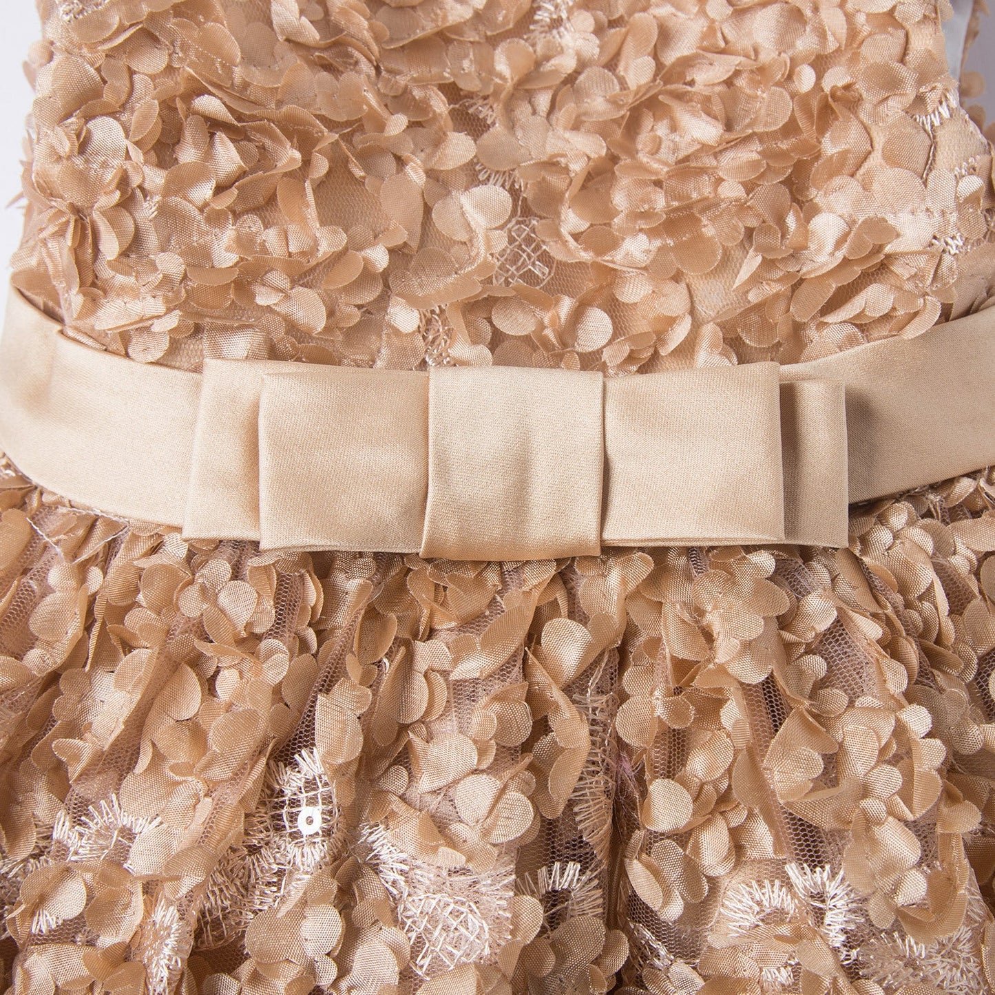 Gold A-line Flower Girl Dress for Kids – Princess Party & Formal Occasion Wear