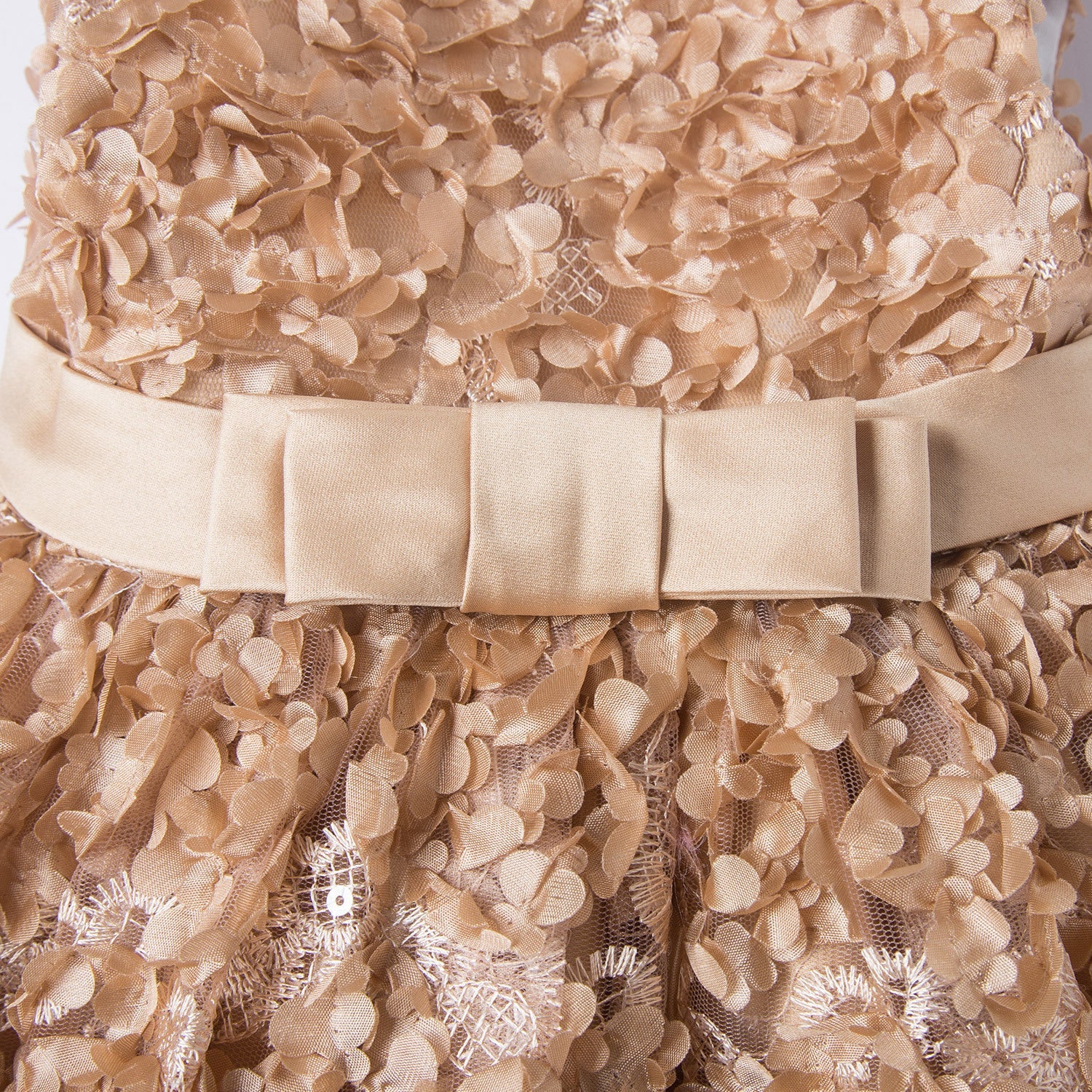 Gold A-line Flower Girl Dress for Kids – Princess Party & Formal Occasion Wear