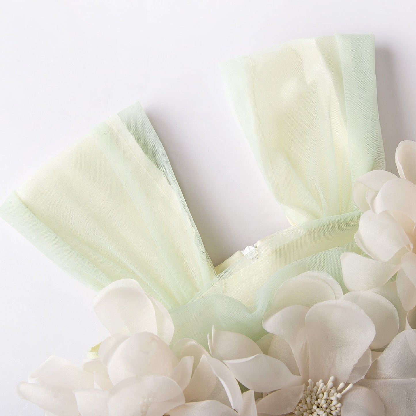 Cute Green Tulle Flower Girl Dress – Tea Length Tiered Skirt for Party & Wedding