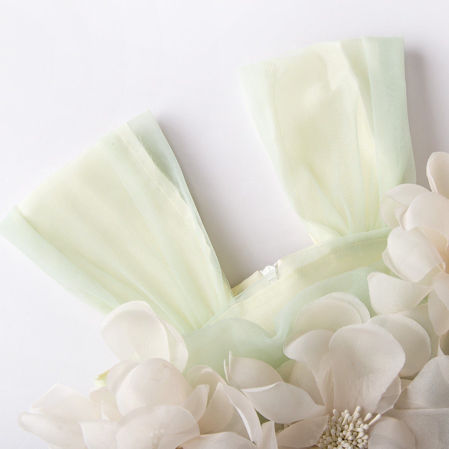 Cute Green Tulle Flower Girl Dress – Tea Length Tiered Skirt for Party & Wedding