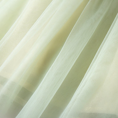 Cute Green Tulle Flower Girl Dress – Tea Length Tiered Skirt for Party & Wedding