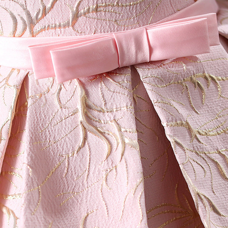 Girls Tiered Lace Embroidery Princess Dress – Party, Wedding & Special Occasion