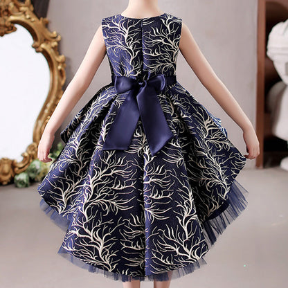 Girls Tiered Lace Embroidery Princess Dress – Party, Wedding & Special Occasion