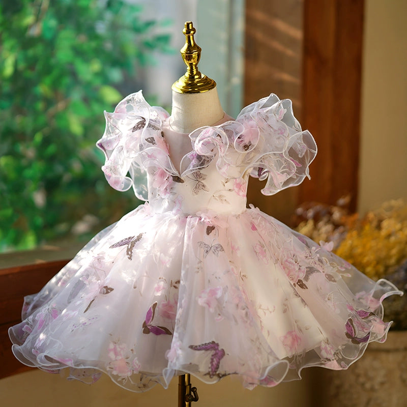 Lavender Butterfly Princess Dress for Girls – Party, Wedding & Birthday Outfit