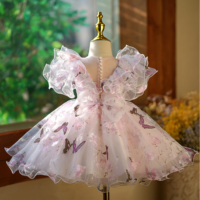 Lavender Butterfly Princess Dress for Girls – Party, Wedding & Birthday Outfit