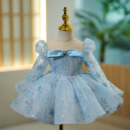 Light Blue Princess Ball Gown Tulle Dress for Girls - Light Blue / 4-5 Years (120cm) - Fleur Kids Light Blue Princess Ball Gown Tulle Dress for Girls - Light Blue / 4-5 Years (120cm) - Fleur Kids