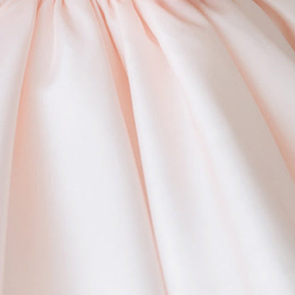 Light Pink Princess Party Dress for Girls – Long Sleeve Satin Knee Length