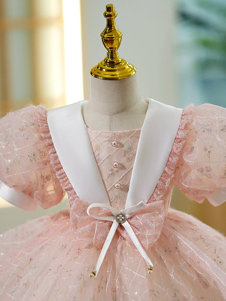 Light Pink Princess Ball Gown Dress for Girls - Tulle Knee Length - Light Pink / 7-8 Years (140cm) - Fleur Kids Light Pink Princess Ball Gown Dress for Girls - Tulle Knee Length - Light Pink / 7-8 Years (140cm) - Fleur Kids