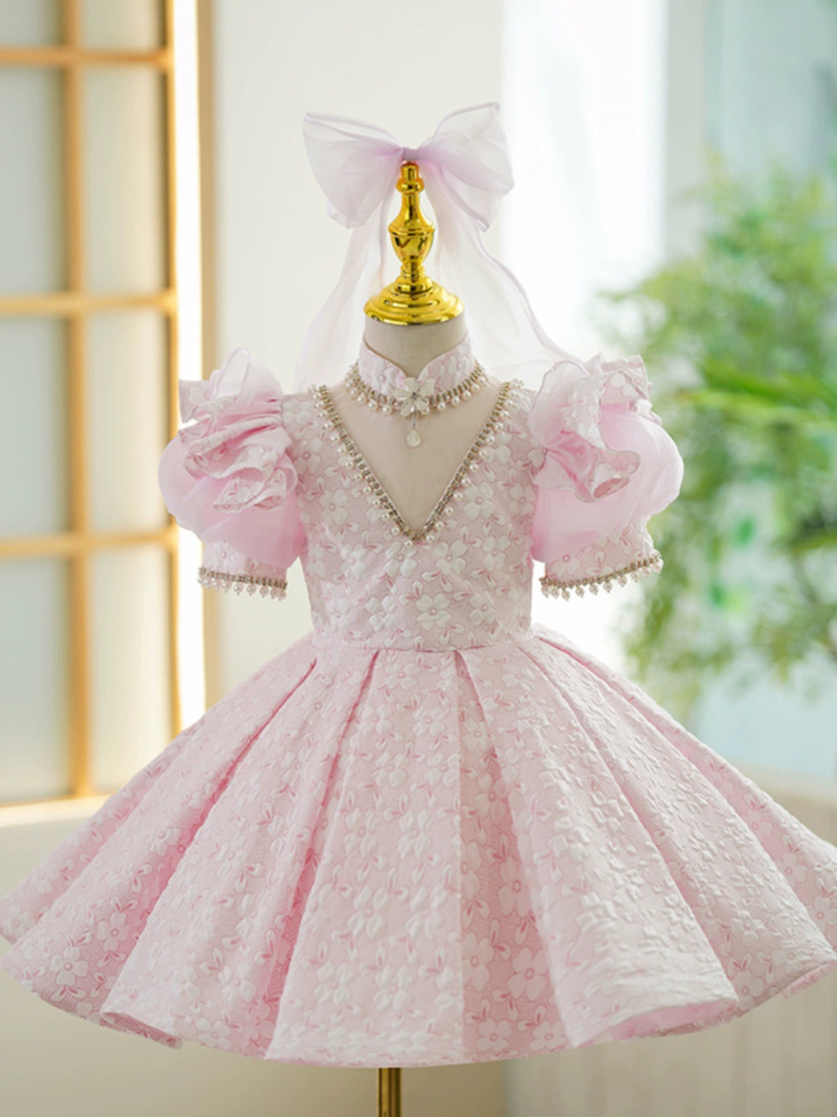 princess fluffy dress Princess butterfly quince dress with 3D Flower Detail and Chapel Train