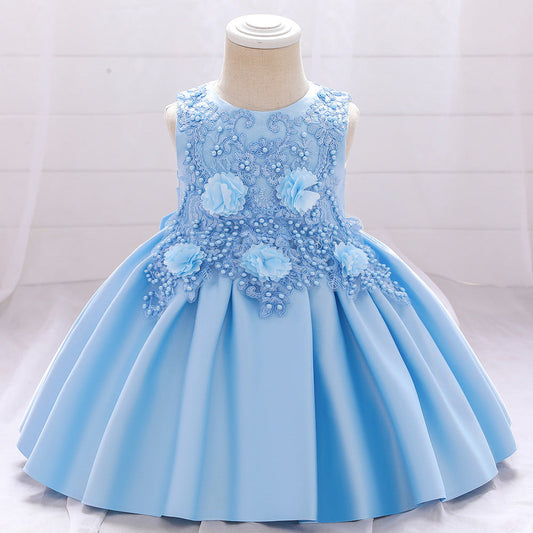 Cute Sleeveless A-Line Flower Girl Dress for Party & Weddings – Ages 9M to 5Y