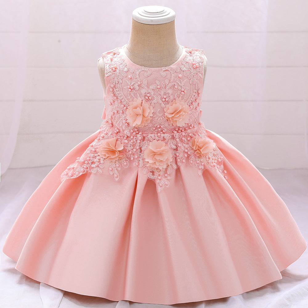 Cute Sleeveless A-Line Flower Girl Dress for Party & Weddings – Ages 9M to 5Y