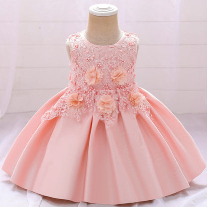 Cute Sleeveless A-Line Flower Girl Dress for Party & Weddings – Ages 9M to 5Y