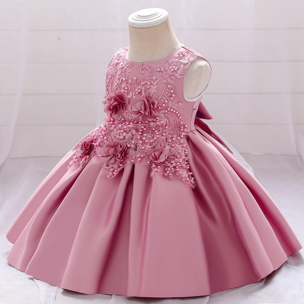 Cute Sleeveless A-Line Flower Girl Dress for Party & Weddings – Ages 9M to 5Y