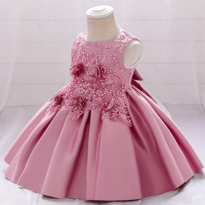 Cute Sleeveless A-Line Flower Girl Dress for Party & Weddings – Ages 9M to 5Y