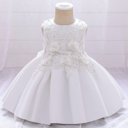 Cute Sleeveless A-Line Flower Girl Dress for Party & Weddings – Ages 9M to 5Y