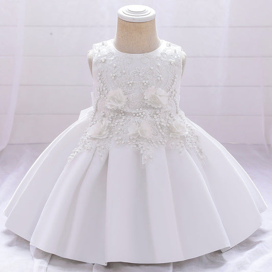Cute Sleeveless A-Line Flower Girl Dress for Party & Weddings – Ages 9M to 5Y