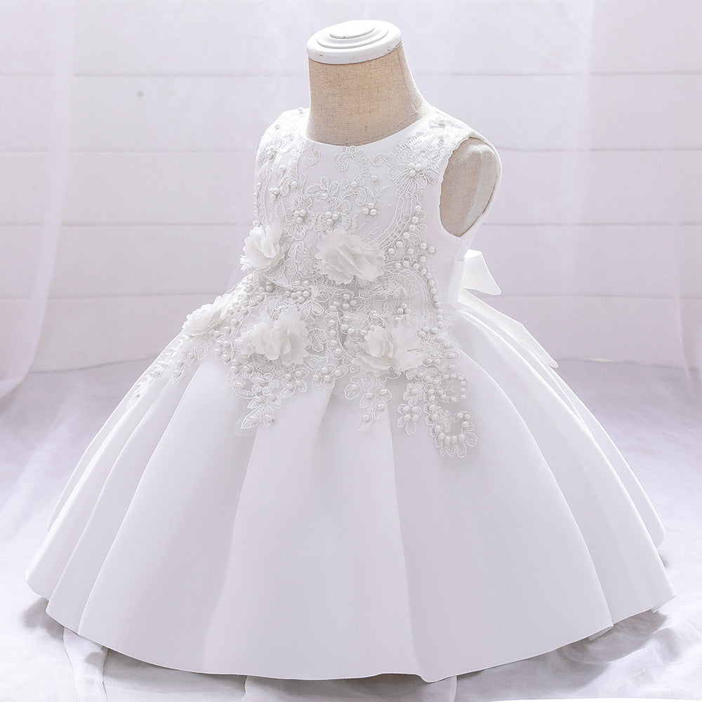 Cute Sleeveless A-Line Flower Girl Dress for Party & Weddings – Ages 9M to 5Y