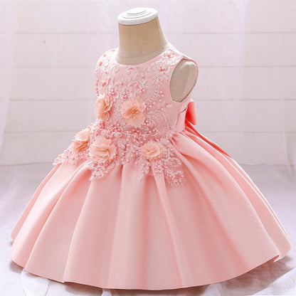 Cute Sleeveless A-Line Flower Girl Dress for Party & Weddings – Ages 9M to 5Y