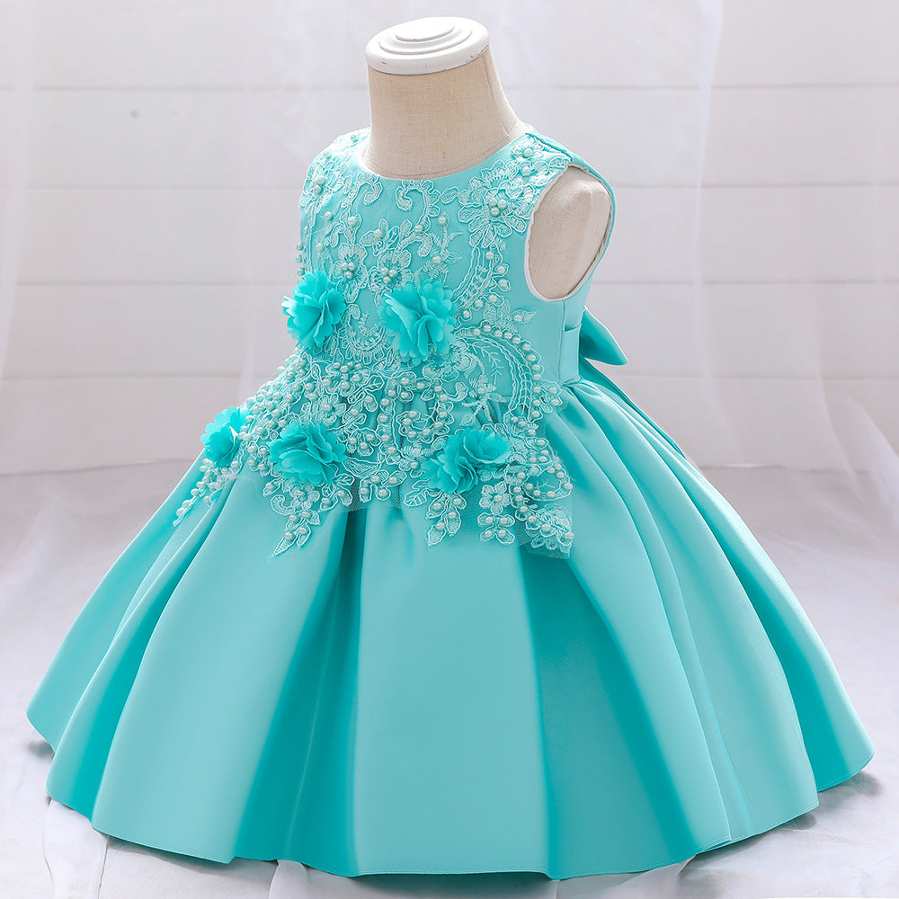 Cute Sleeveless A-Line Flower Girl Dress for Party & Weddings – Ages 9M to 5Y