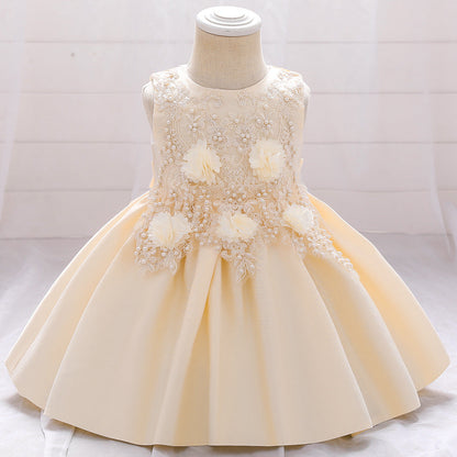 Cute Sleeveless A-Line Flower Girl Dress for Party & Weddings – Ages 9M to 5Y