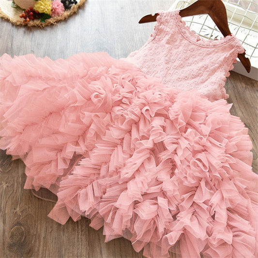 Lovely Lace Flower Girl Princess Dress for Kids | Summer Party & Wedding Dress