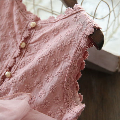 Lovely Lace Flower Girl Princess Dress for Kids | Summer Party & Wedding Dress