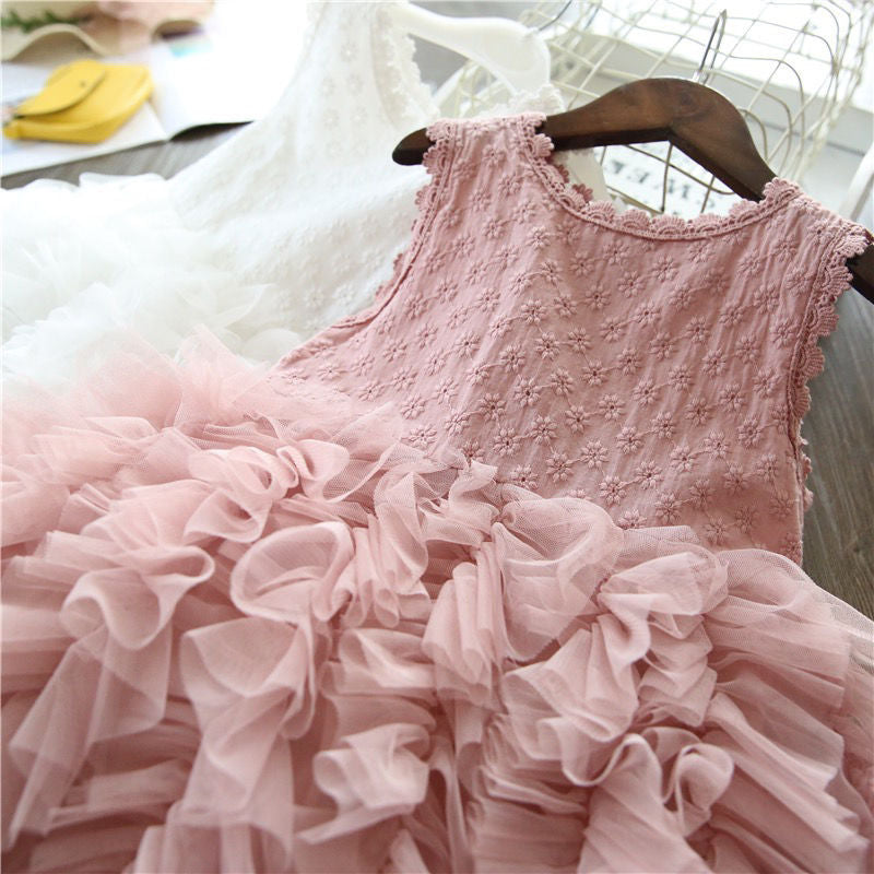 Lovely Lace Flower Girl Princess Dress for Kids | Summer Party & Wedding Dress