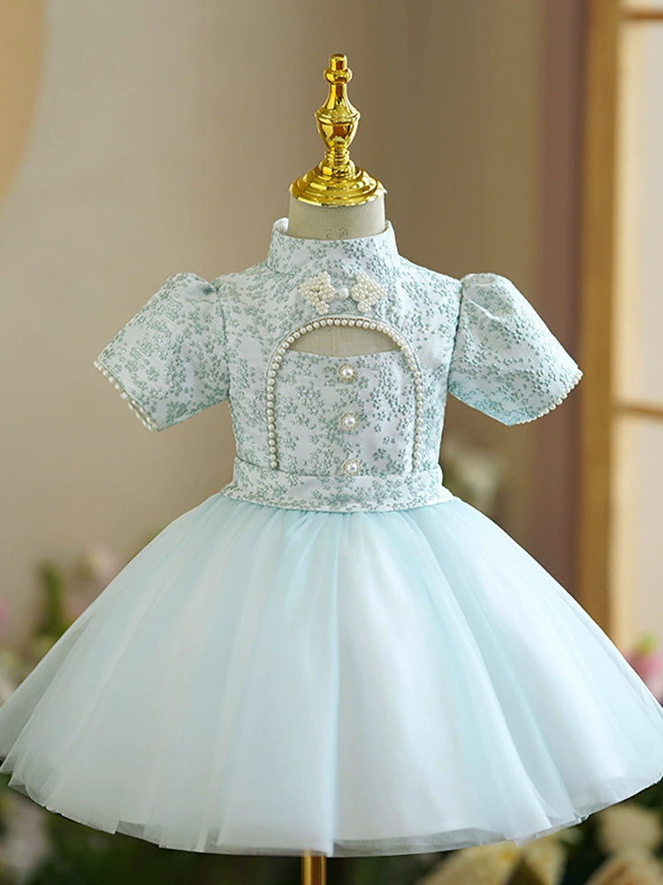 Mint Green Princess Ball Gown Flower Girl Dress - Mint Green / 9-10 Years (150cm) - Fleur Kids Mint Green Princess Ball Gown Flower Girl Dress - Mint Green / 9-10 Years (150cm) - Fleur Kids