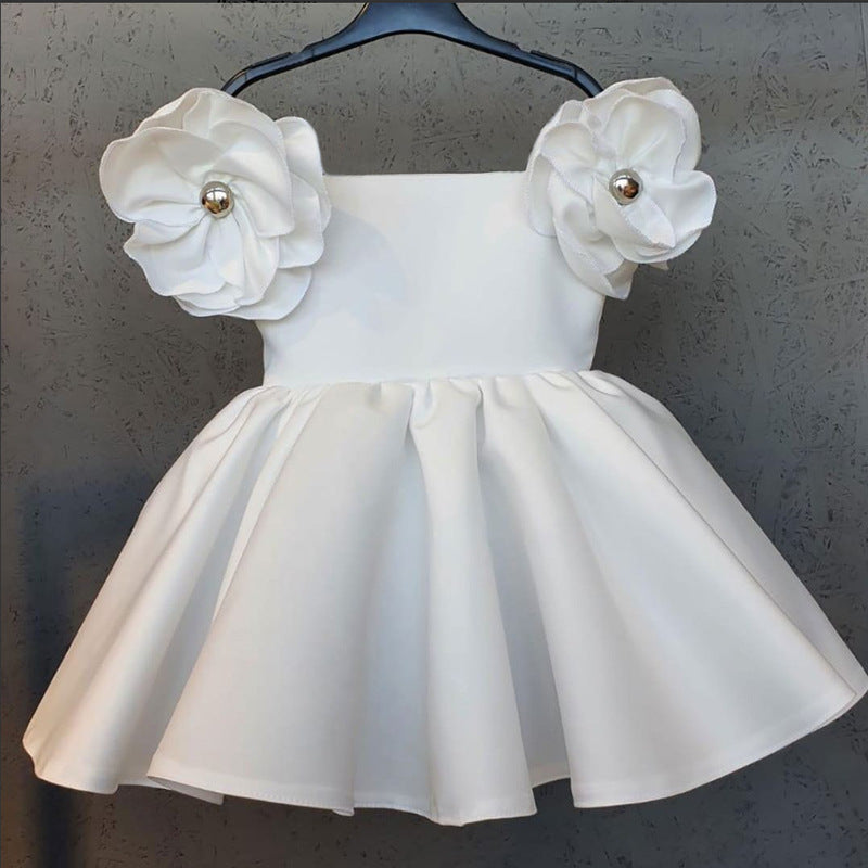 Off-Shoulder A-Line Flower Girl Dress – Party & Birthday Outfit for Kids
