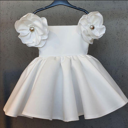 Off-Shoulder A-Line Flower Girl Dress – Party & Birthday Outfit for Kids