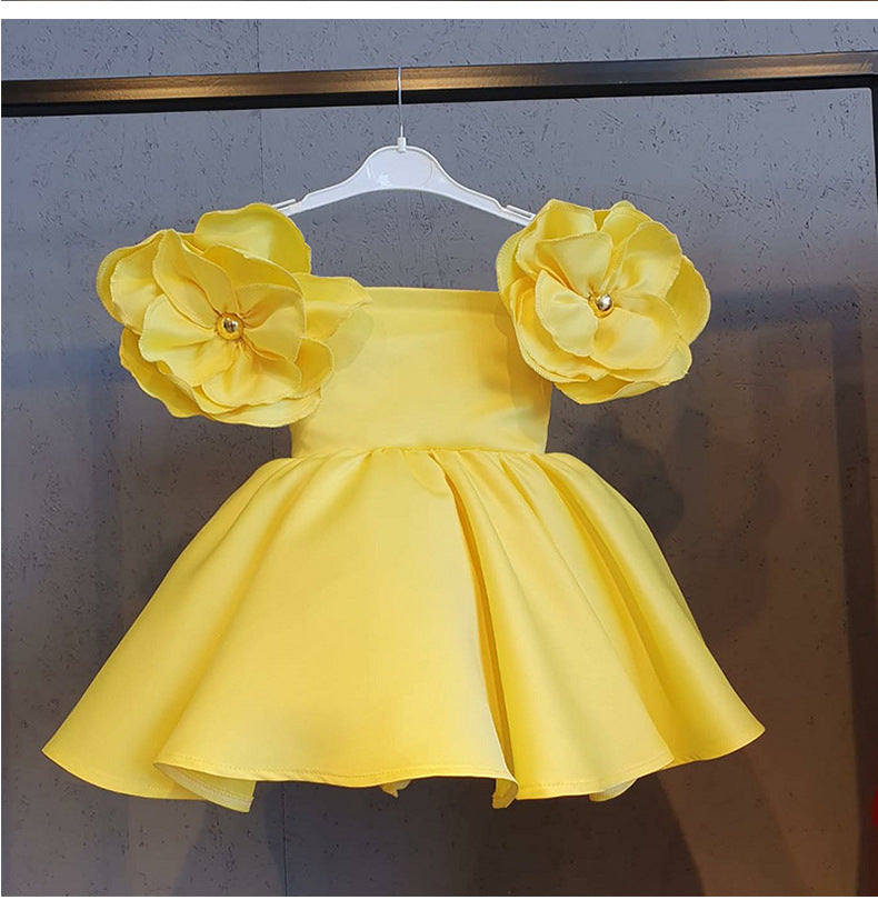 Off-Shoulder A-Line Flower Girl Dress – Party & Birthday Outfit for Kids