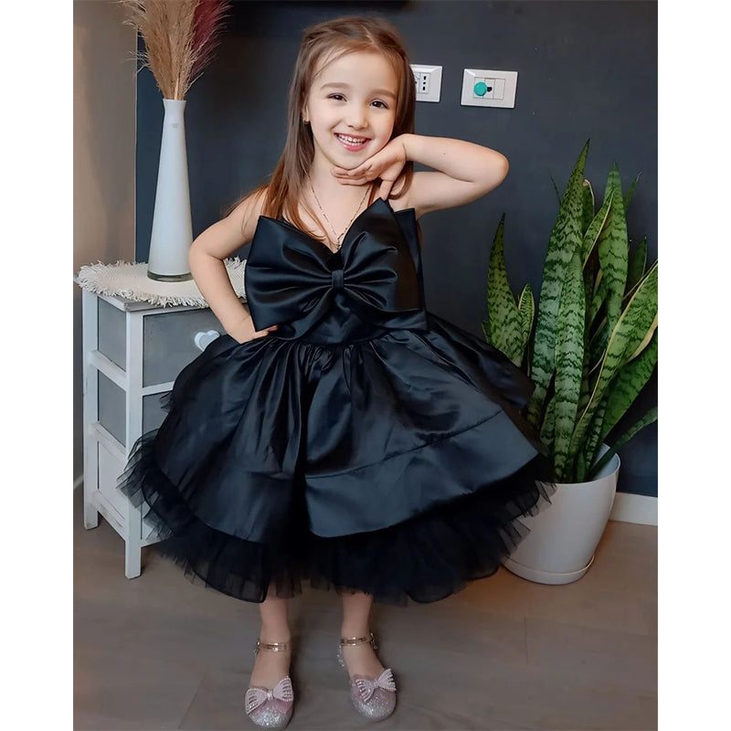 Cute Off Shoulder Bowknot Ruffle Princess Dress for Girls | Party & Flower Girl