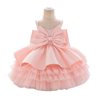 Cute Off Shoulder Bowknot Ruffle Princess Dress for Girls | Party & Flower Girl